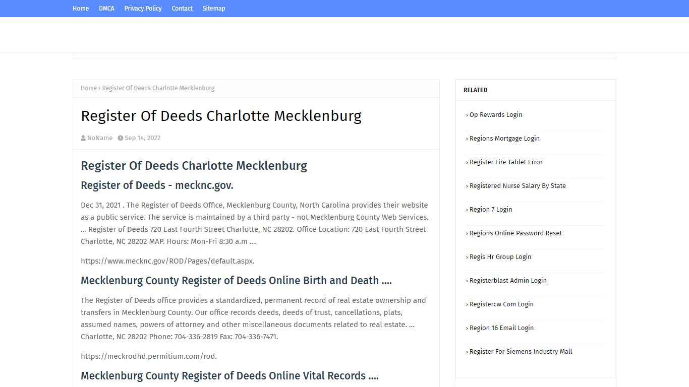 Register Of Deeds Charlotte Mecklenburg
