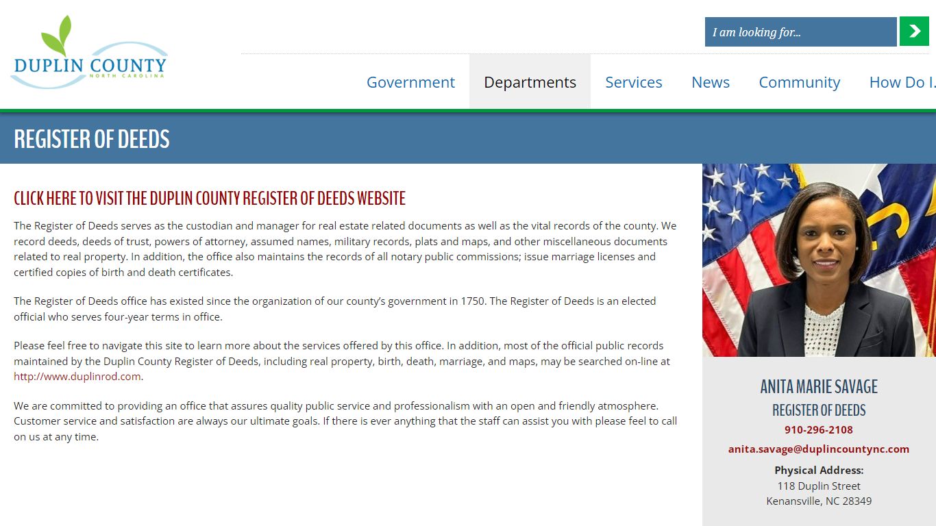 Register of Deeds | Duplin County NC : Duplin County NC